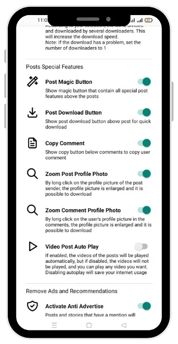 Post Special features